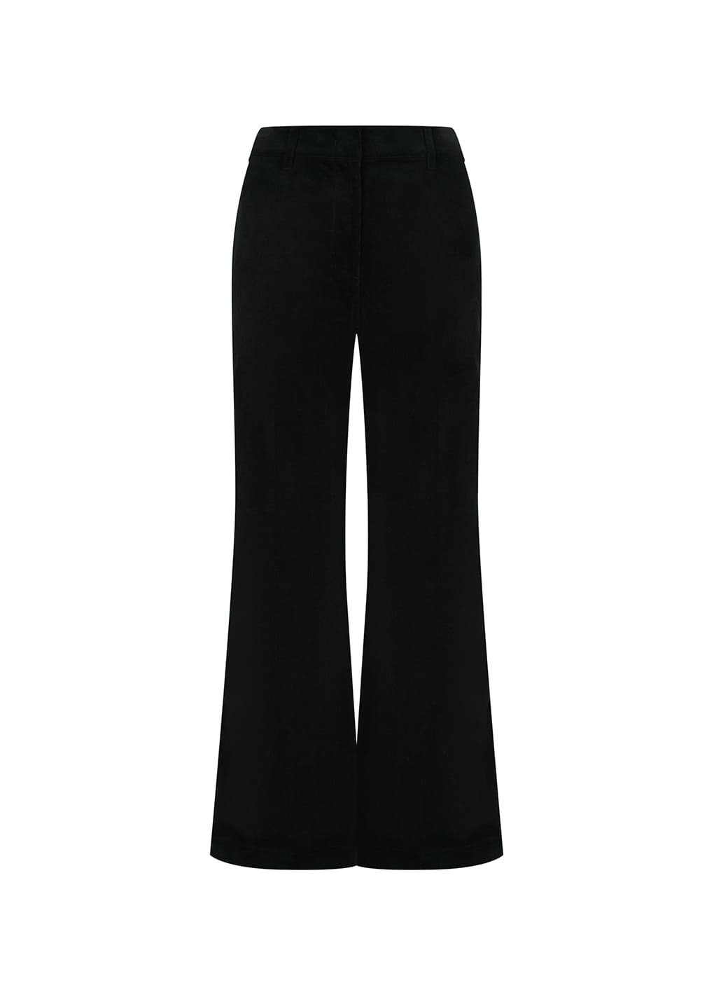 corduroy flared pants, black