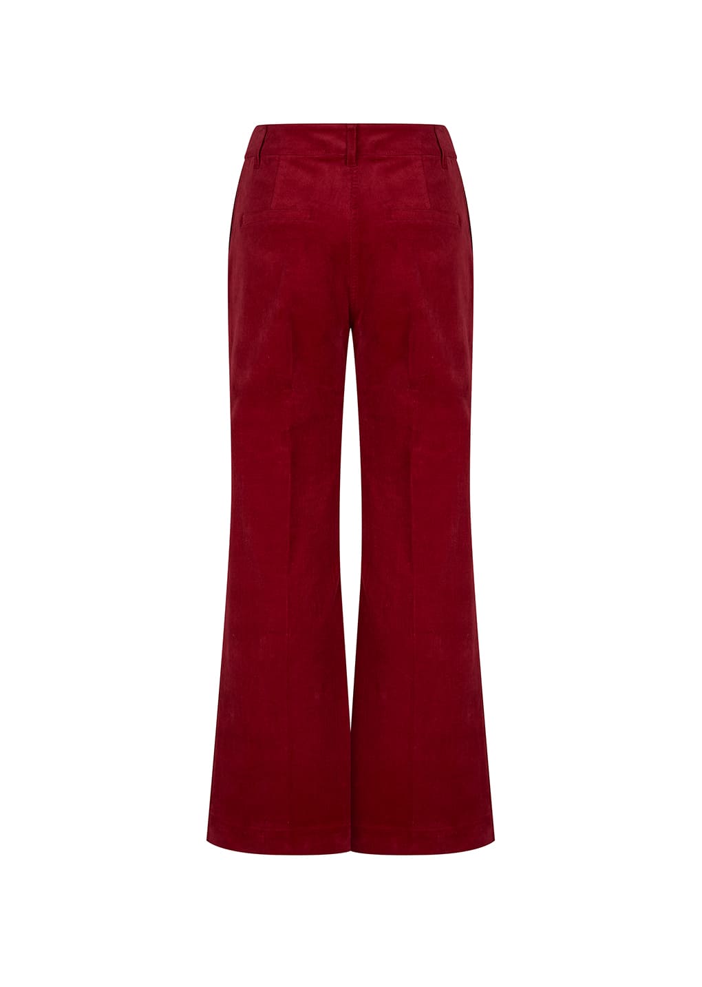 corduroy flared pants, red