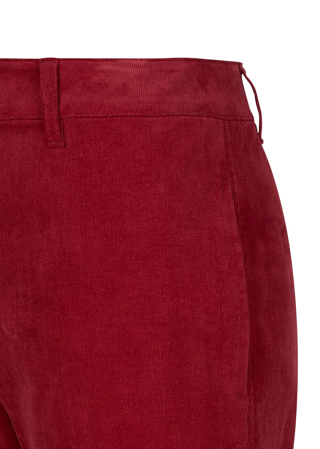 corduroy flared pants, red