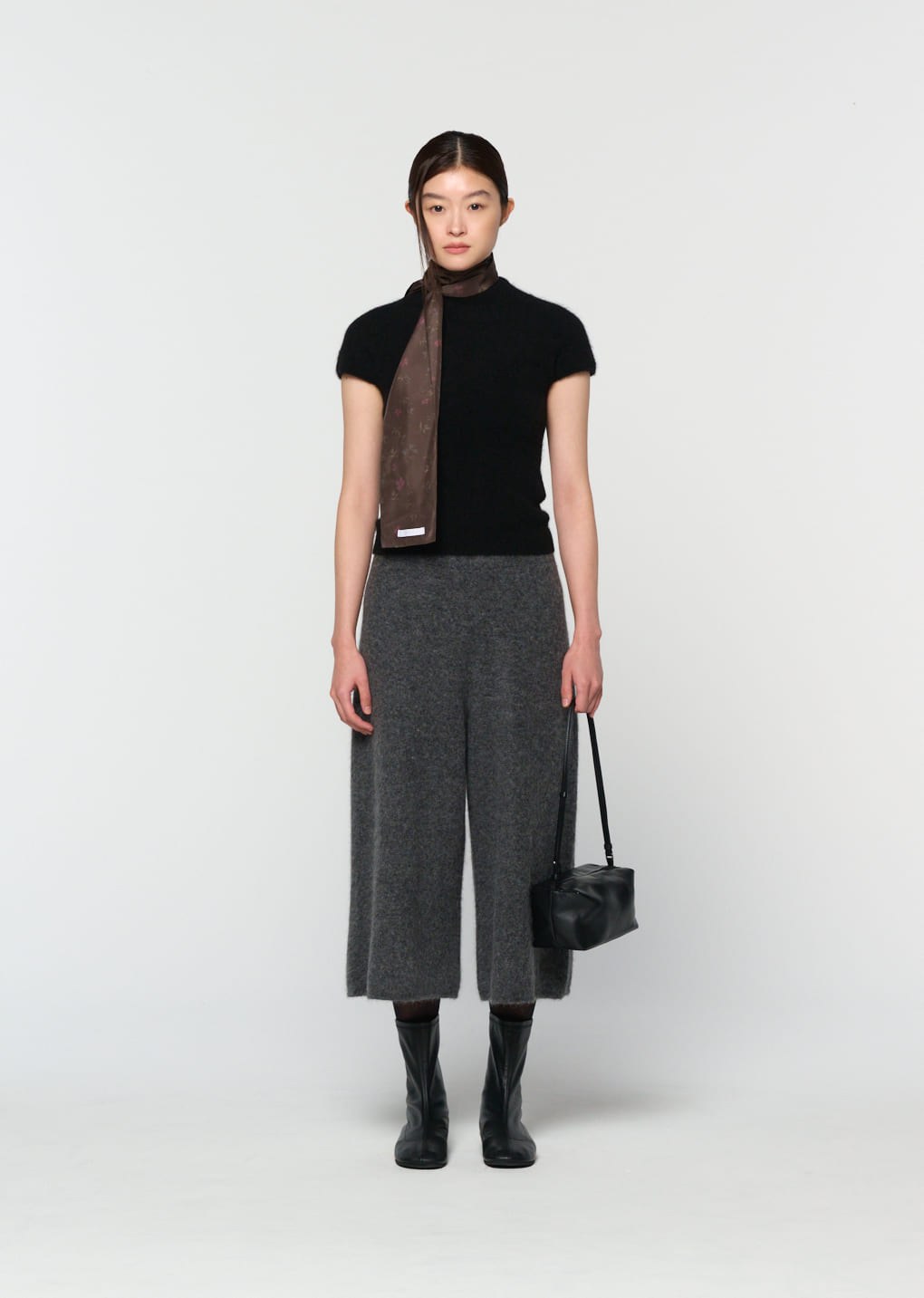 hairy culotte pants, charcoal hover