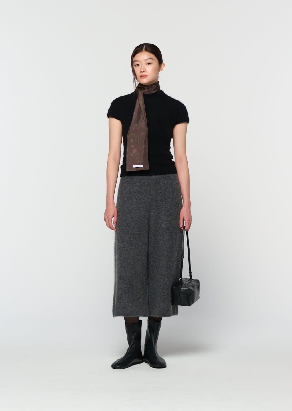 hairy culotte pants, charcoal