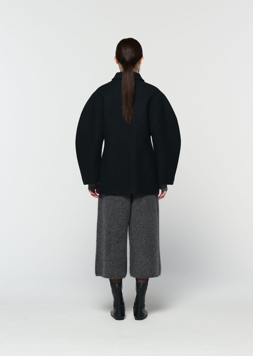 hairy culotte pants, charcoal