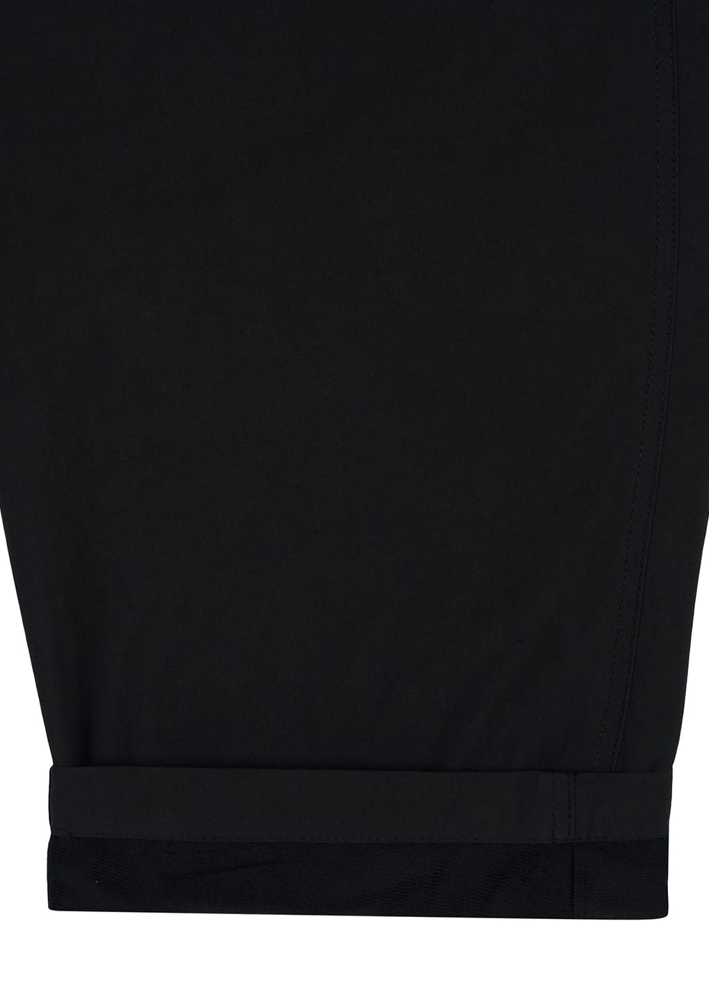 drawstring curved pants, black