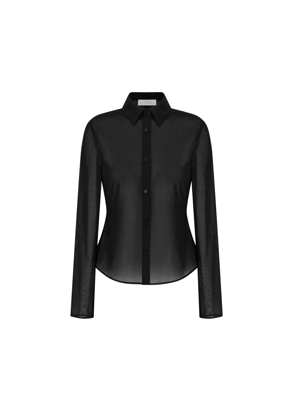 sheer slim shirt, black