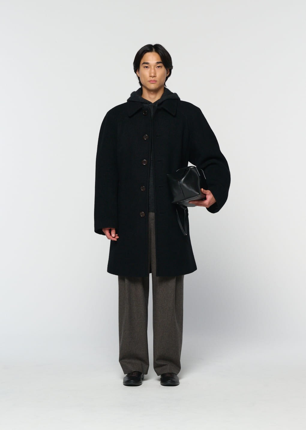 men's raglan coat, black hover
