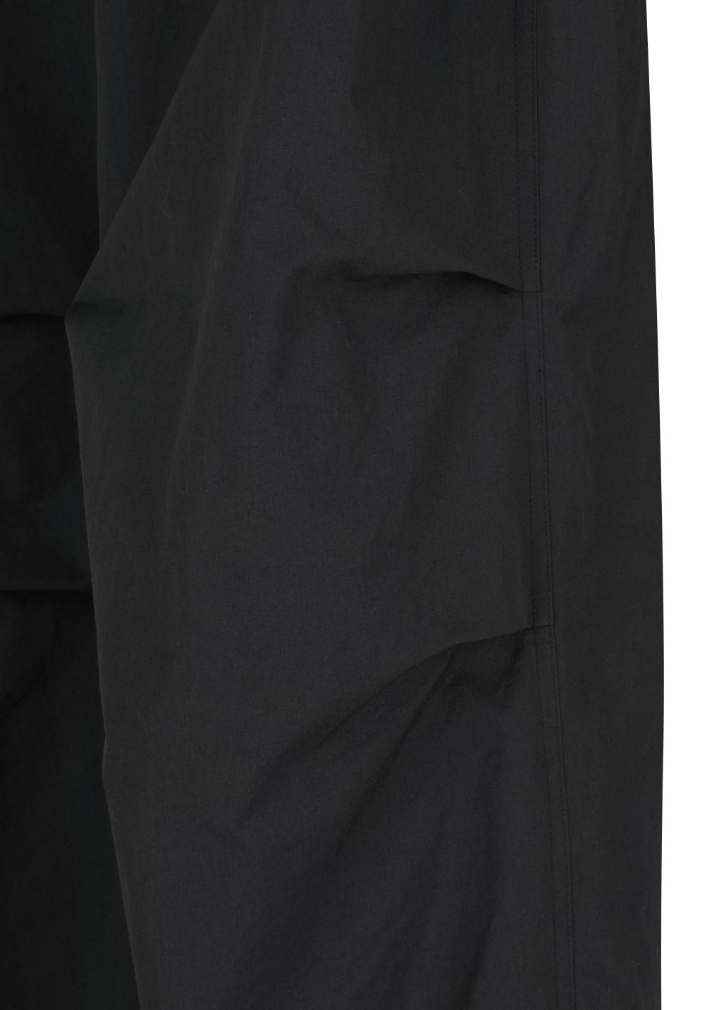 drawstring wide fatigue pants, black