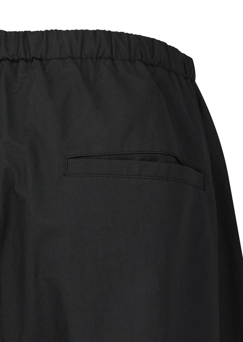 drawstring wide fatigue pants, black