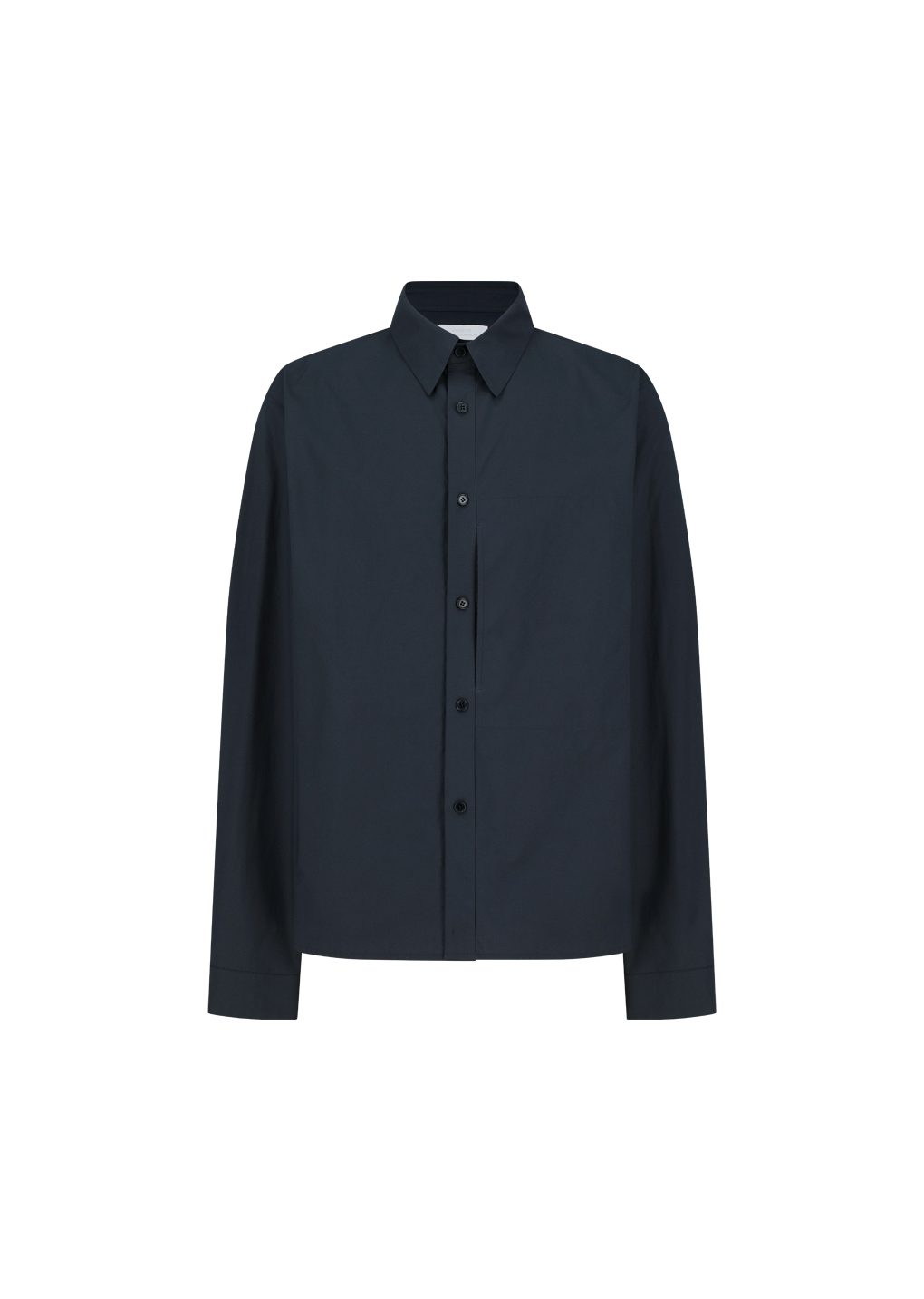cotton silk pocket shirt, navy