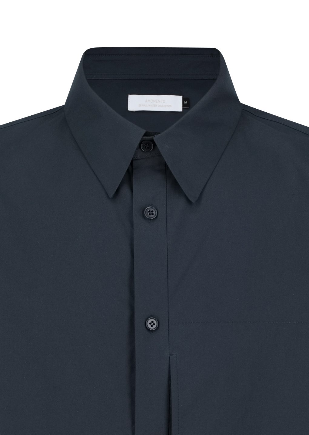 cotton silk pocket shirt, navy