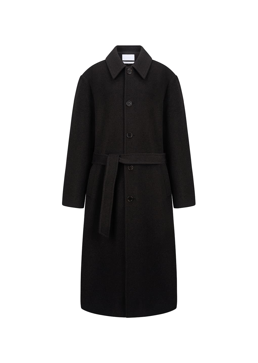 men's single breasted long coat, dark brown