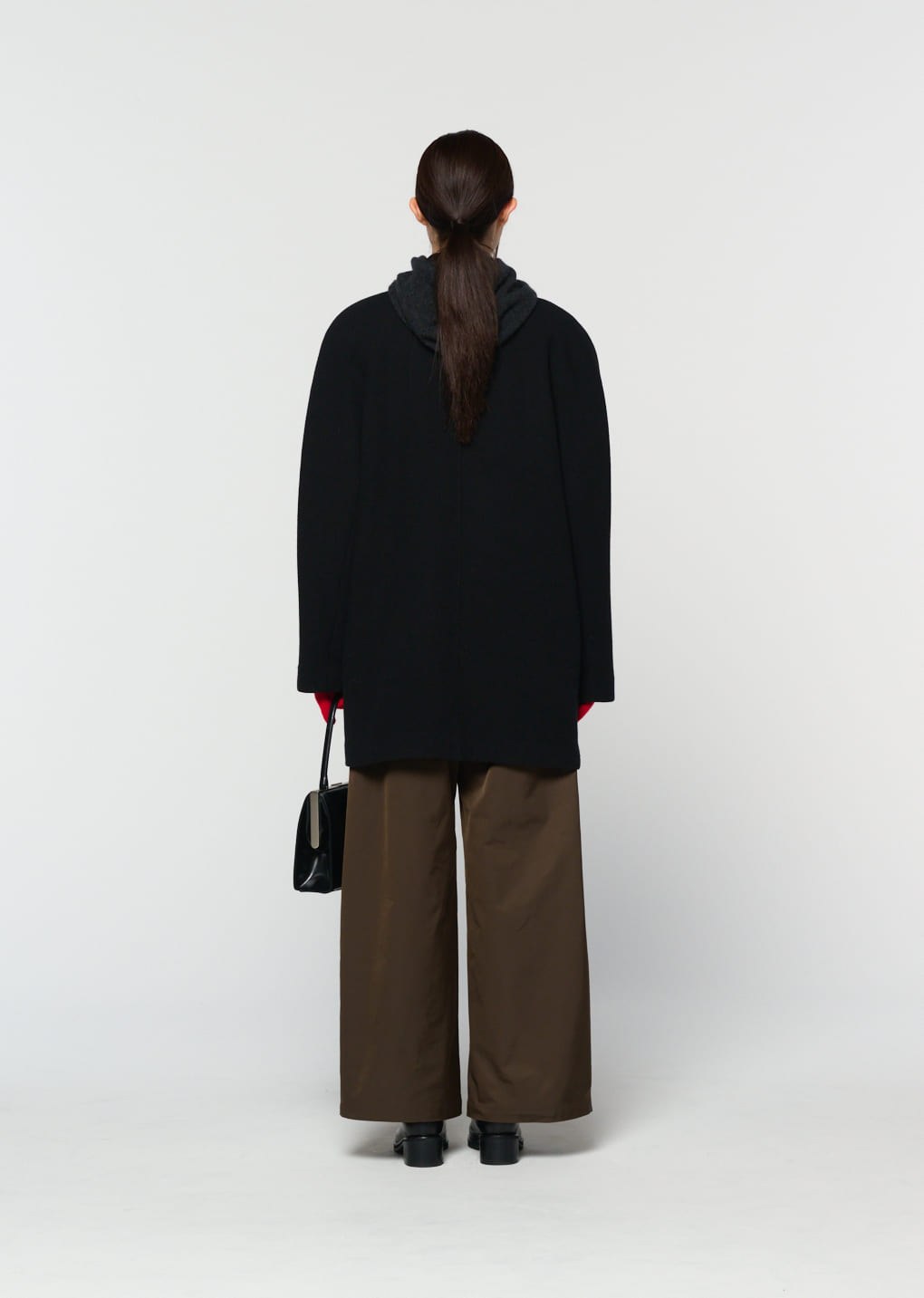 two tuck balloon pants, dark brown