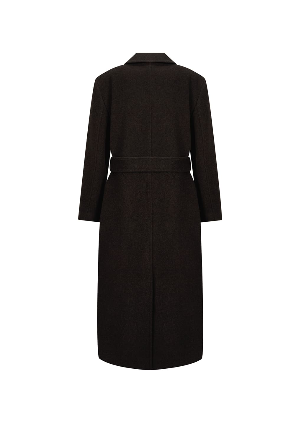 single breasted maxi long coat, dark brown hover