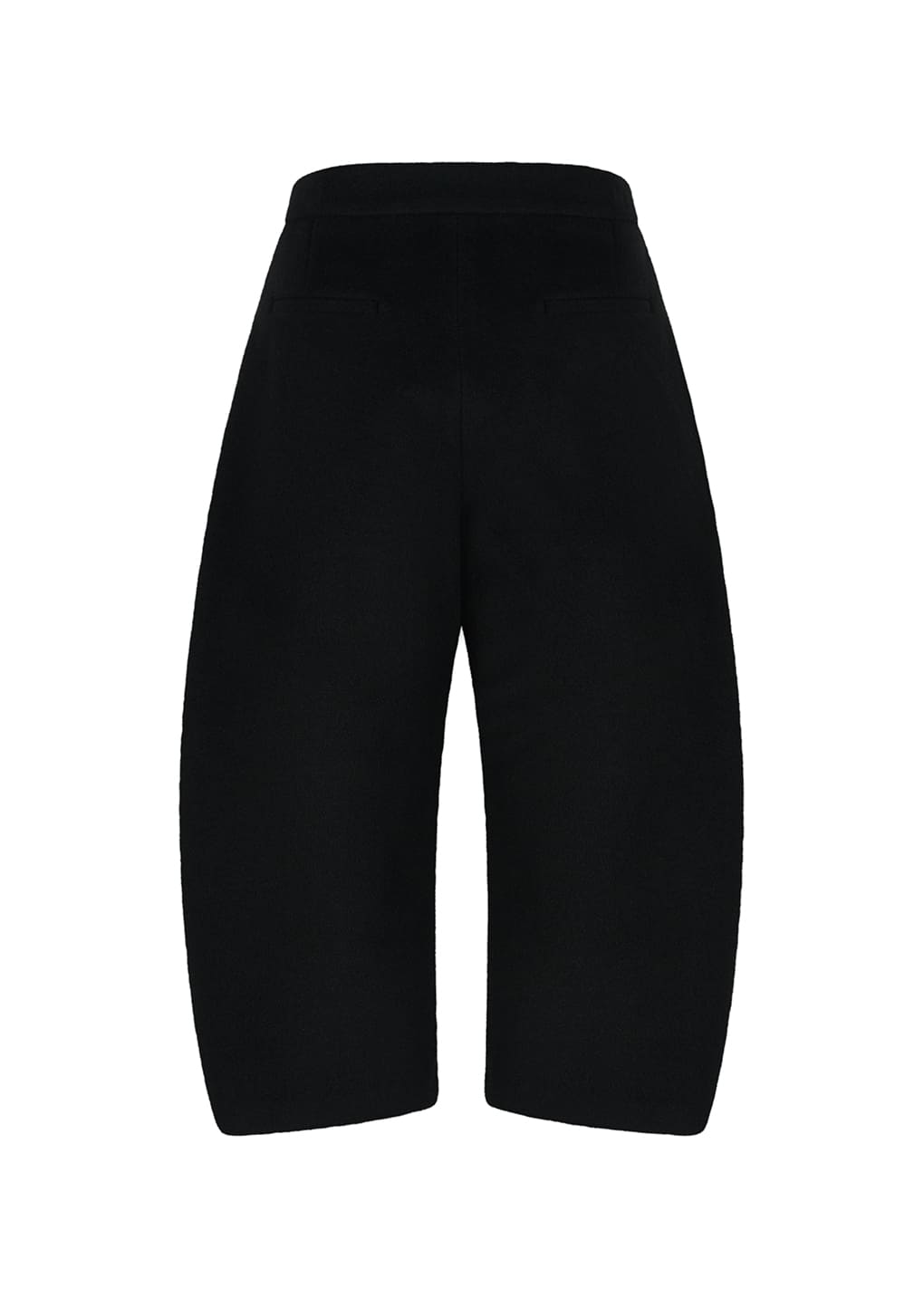 curved culotte pants, black hover