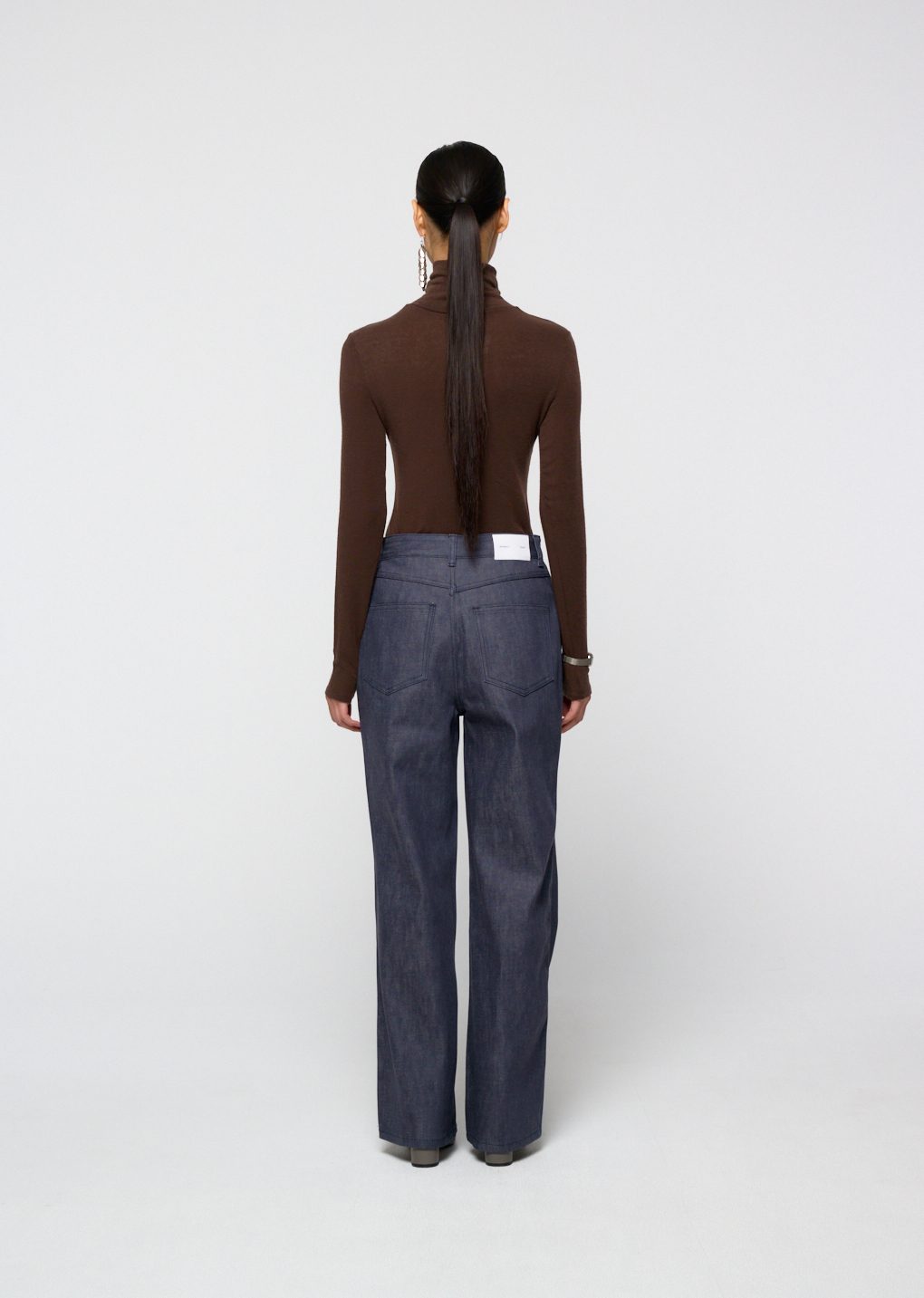 colored straight fit denim, blue