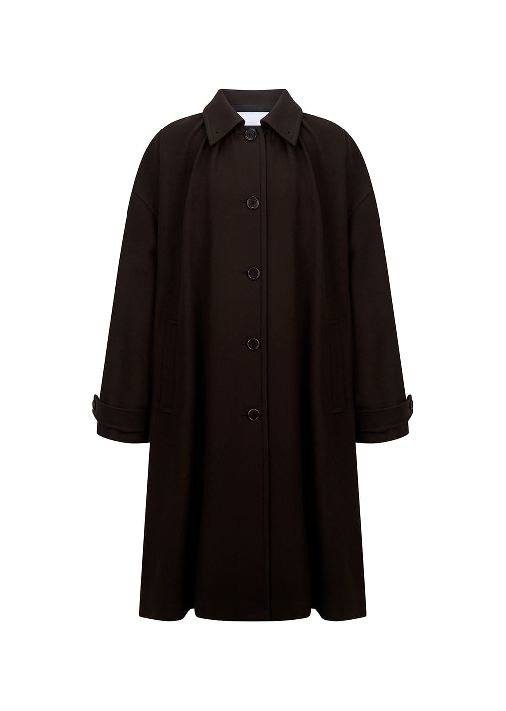 shirring coat, brown