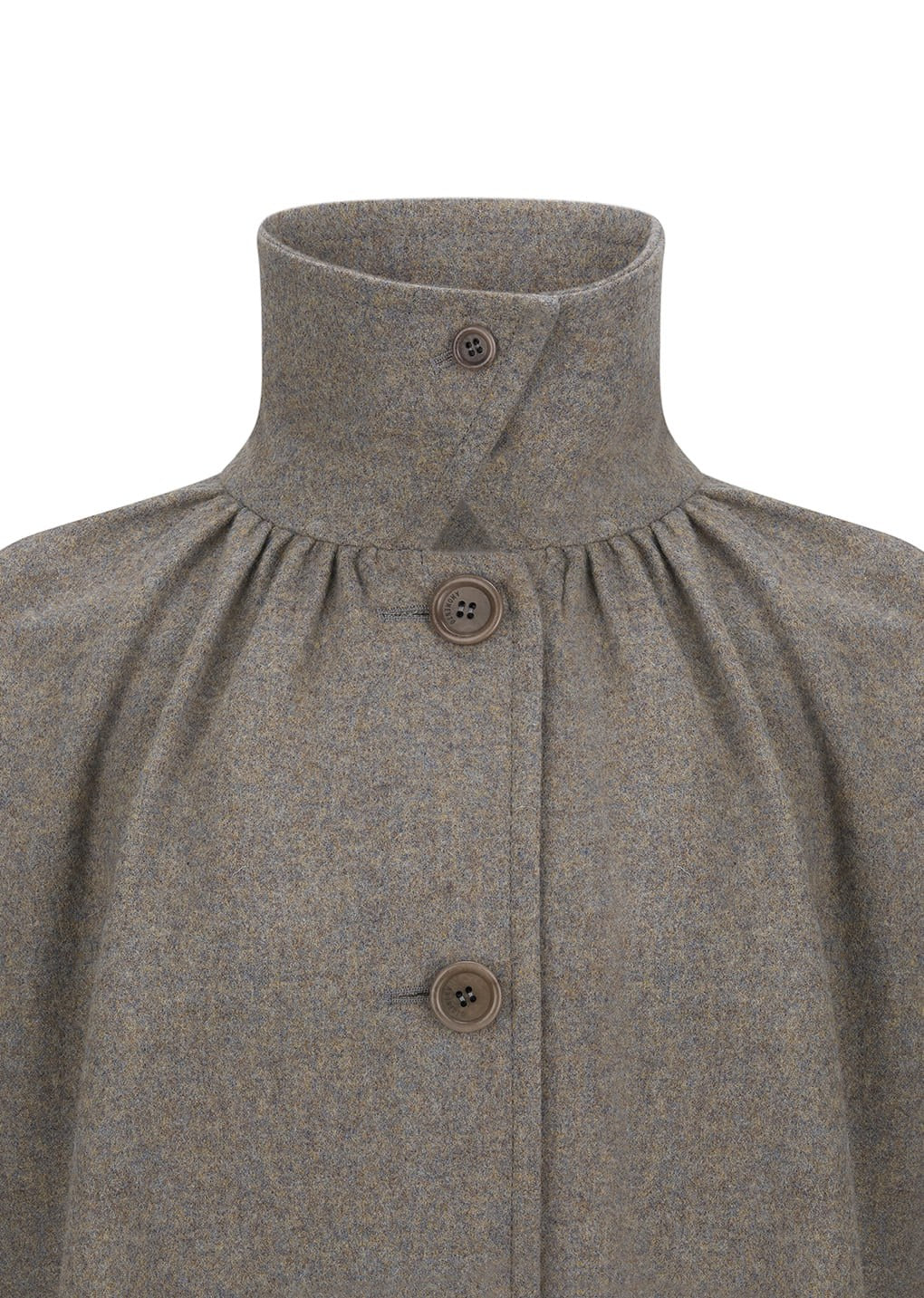 shirring coat, grey blue