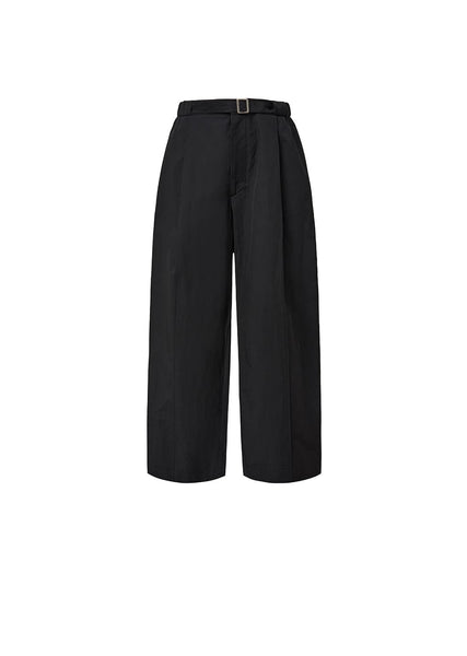 ★E.B.M★ Belted Tuck Pants EMP3WPT080 Wide Belted Pants - Beige - Ladies | H&M US