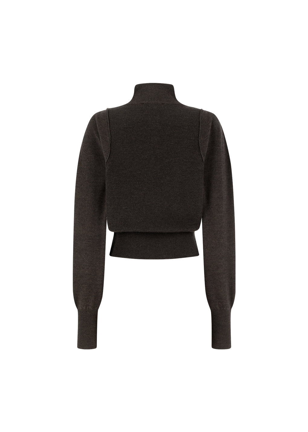 blocking button up cardigan, dark brown