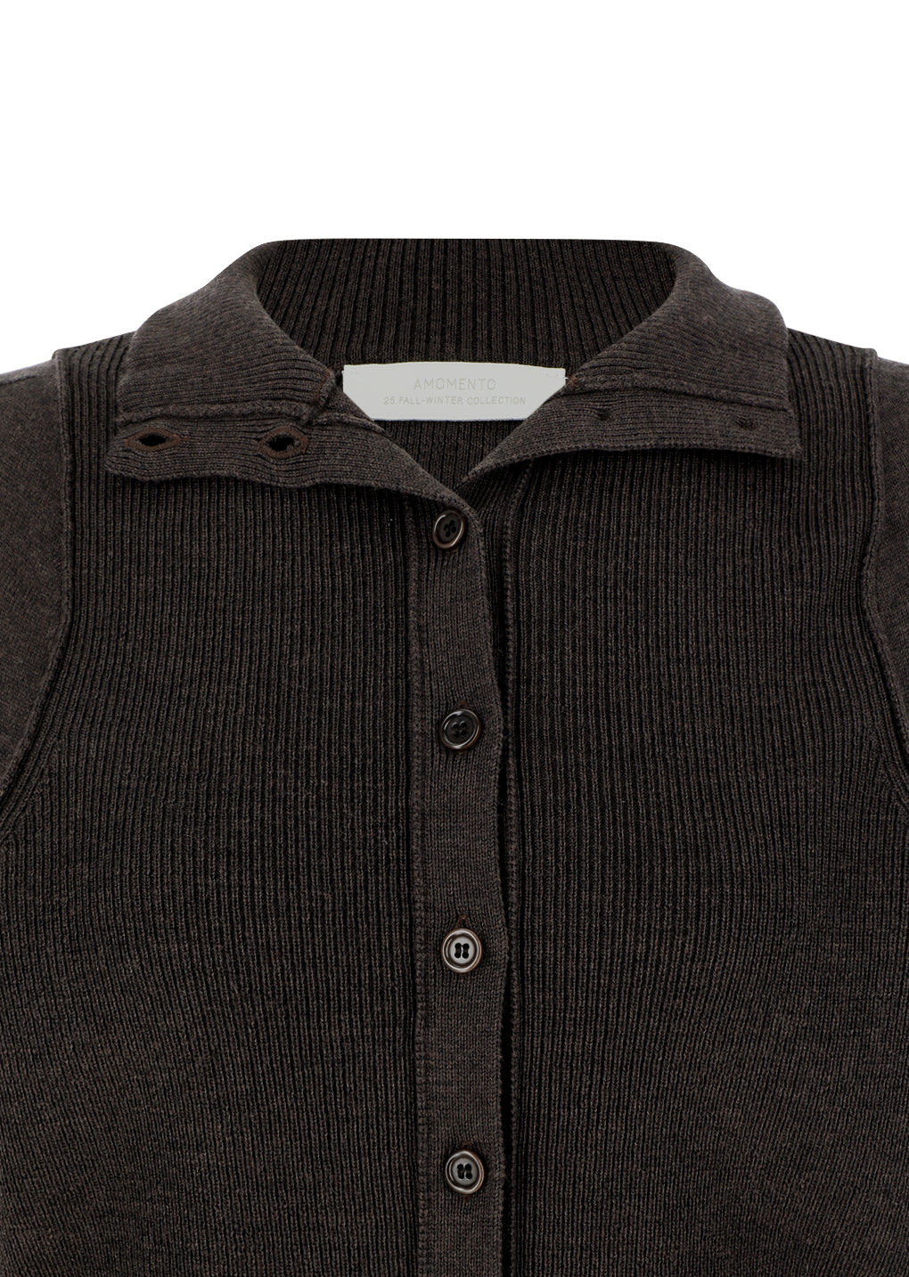blocking button up cardigan, dark brown