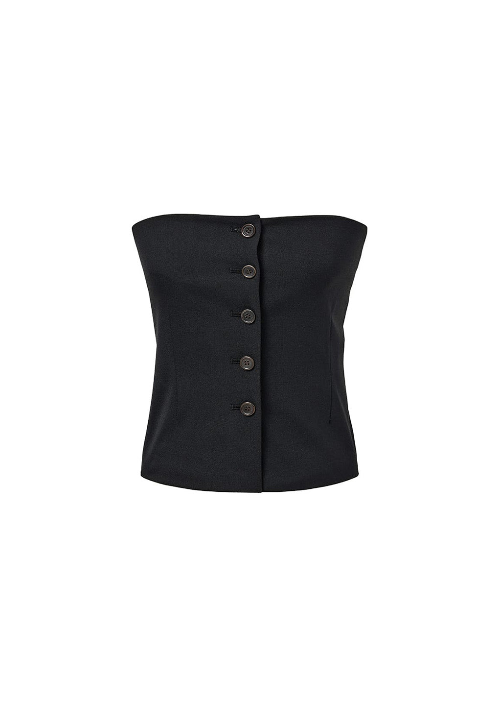 button up bustier, black