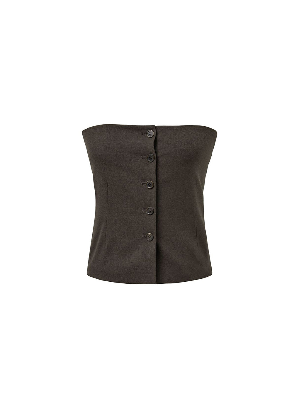 button up bustier, dark brown