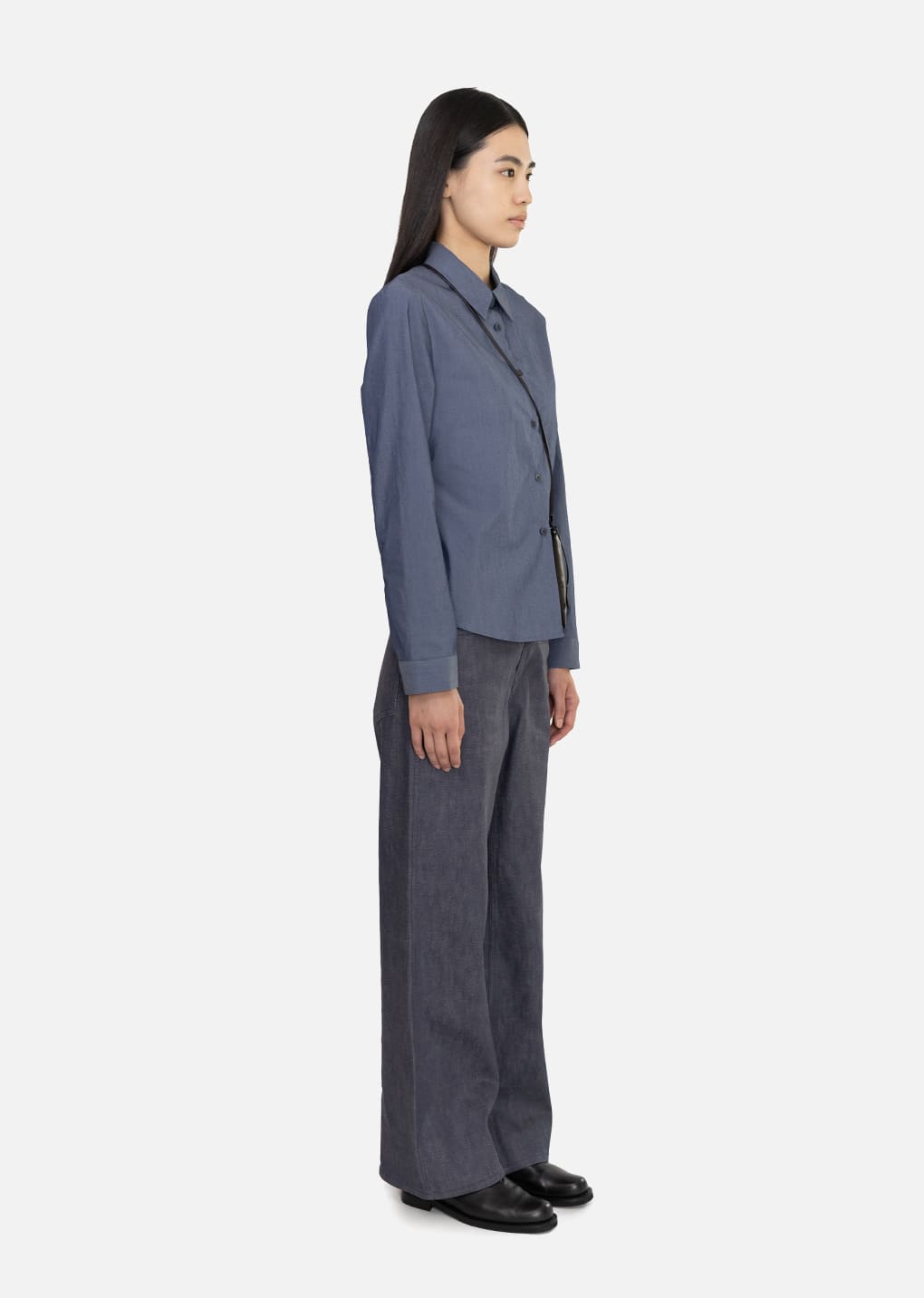 colored straight fit denim, blue