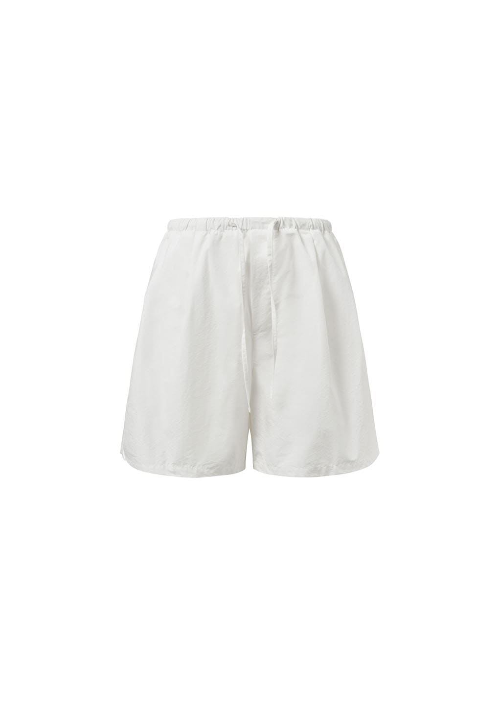 cotton nylon banding shorts, white