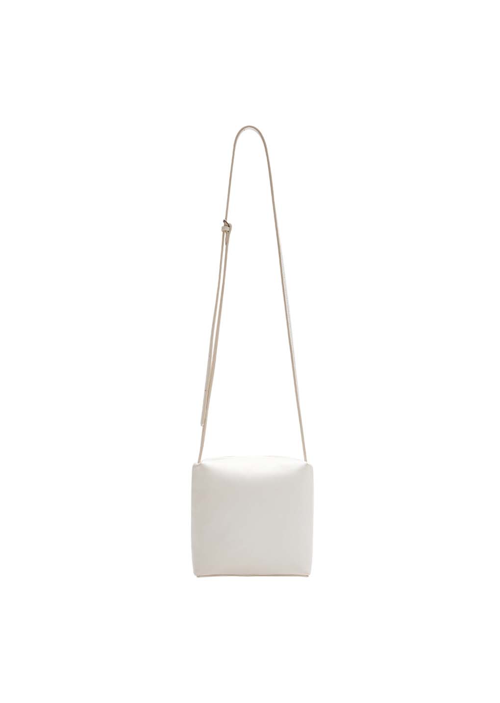 crossbody cubo bag, white