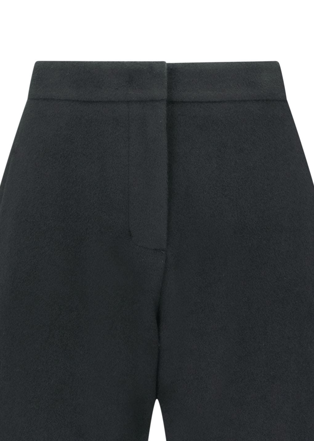 curved culotte pants, black