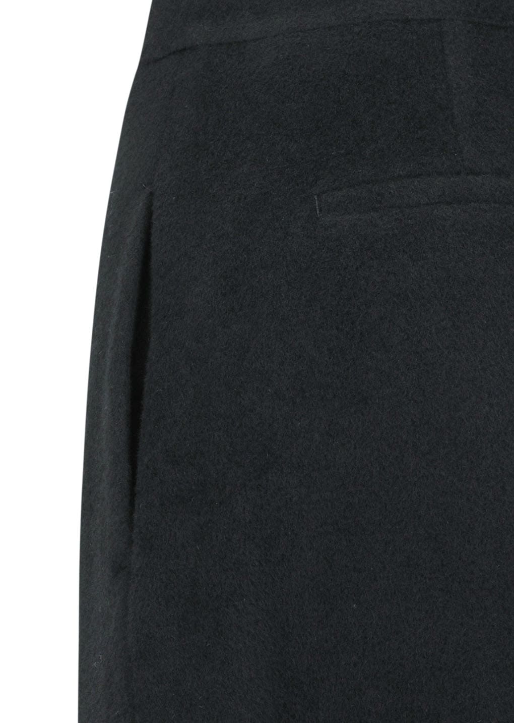curved culotte pants, black