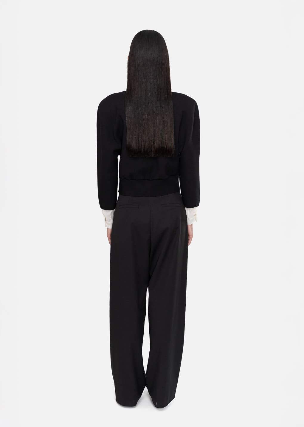 curved silhouette cardigan, black