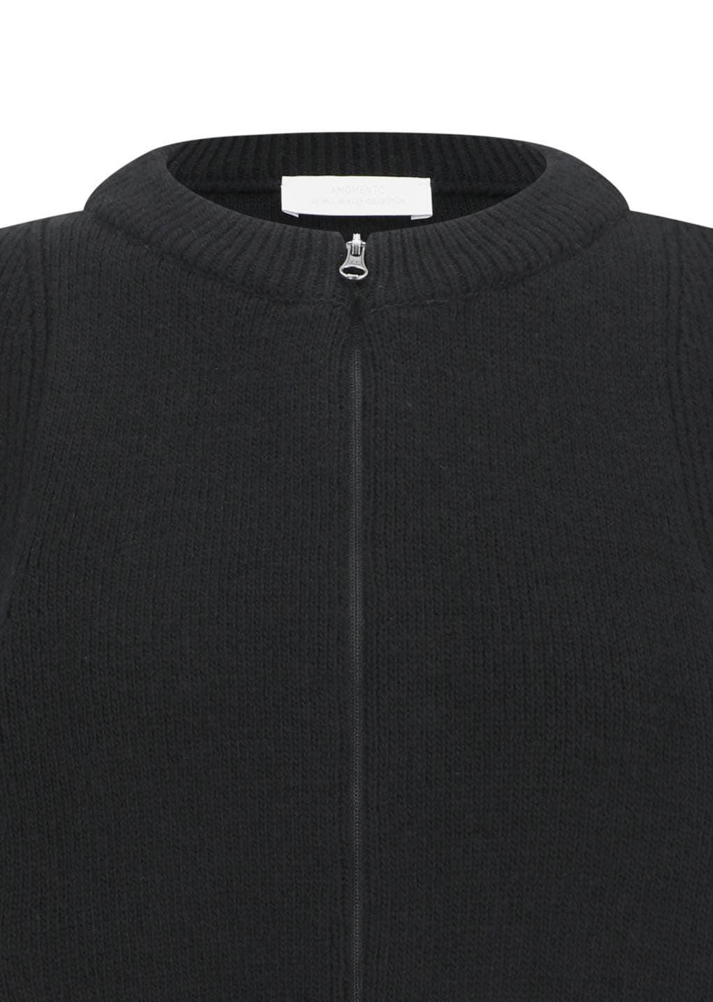 cut out rounded cardigan, black