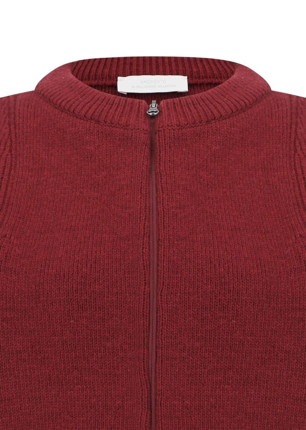 cut out rounded cardigan, red