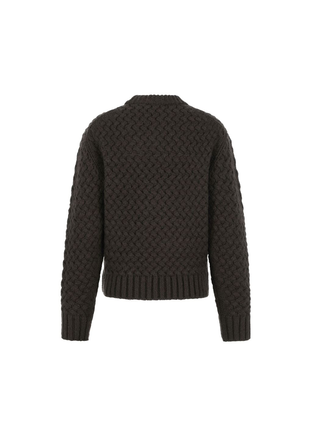 diagonal cable pullover, brown