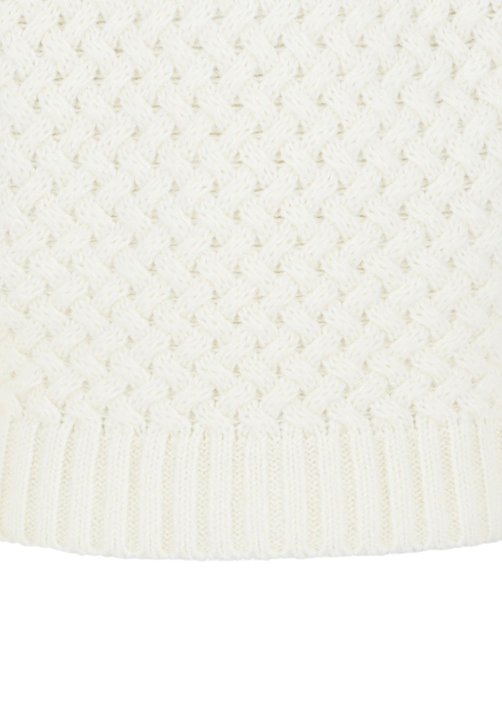 diagonal cable pullover, ivory