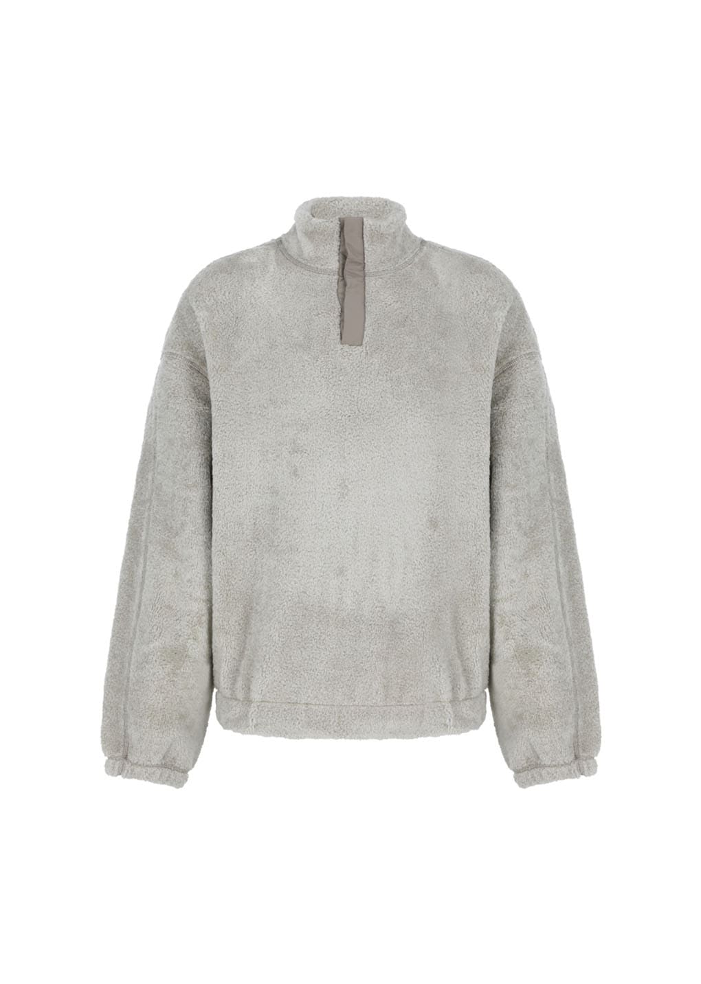 fluffy oversized half neck pullover, grey