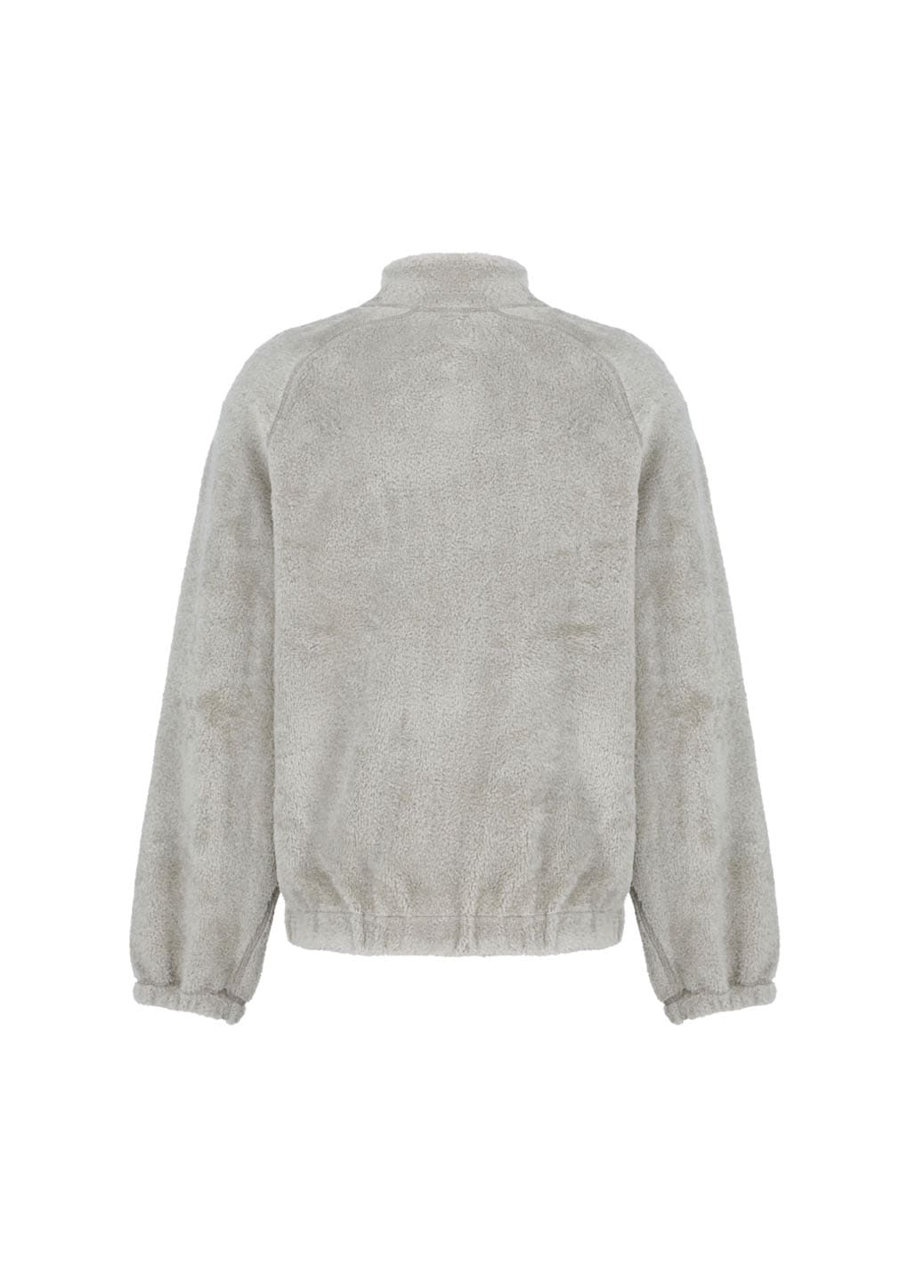 fluffy oversized half neck pullover, grey