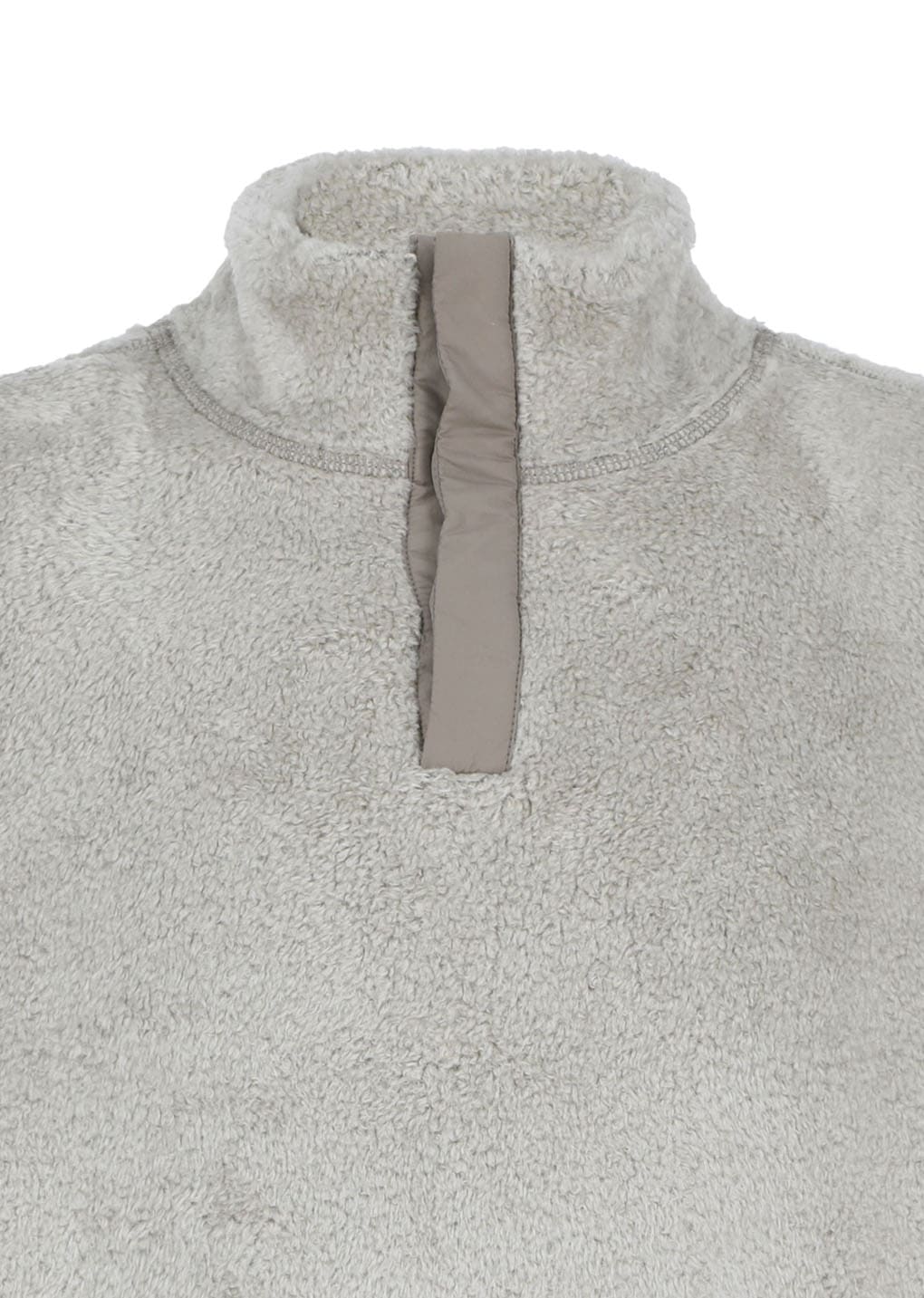 fluffy oversized half neck pullover, grey