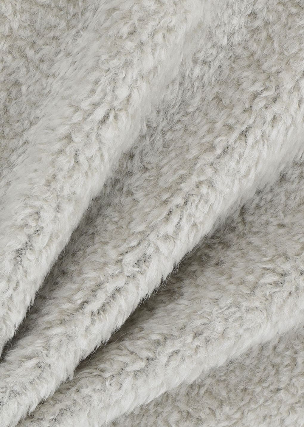 fluffy oversized half neck pullover, grey