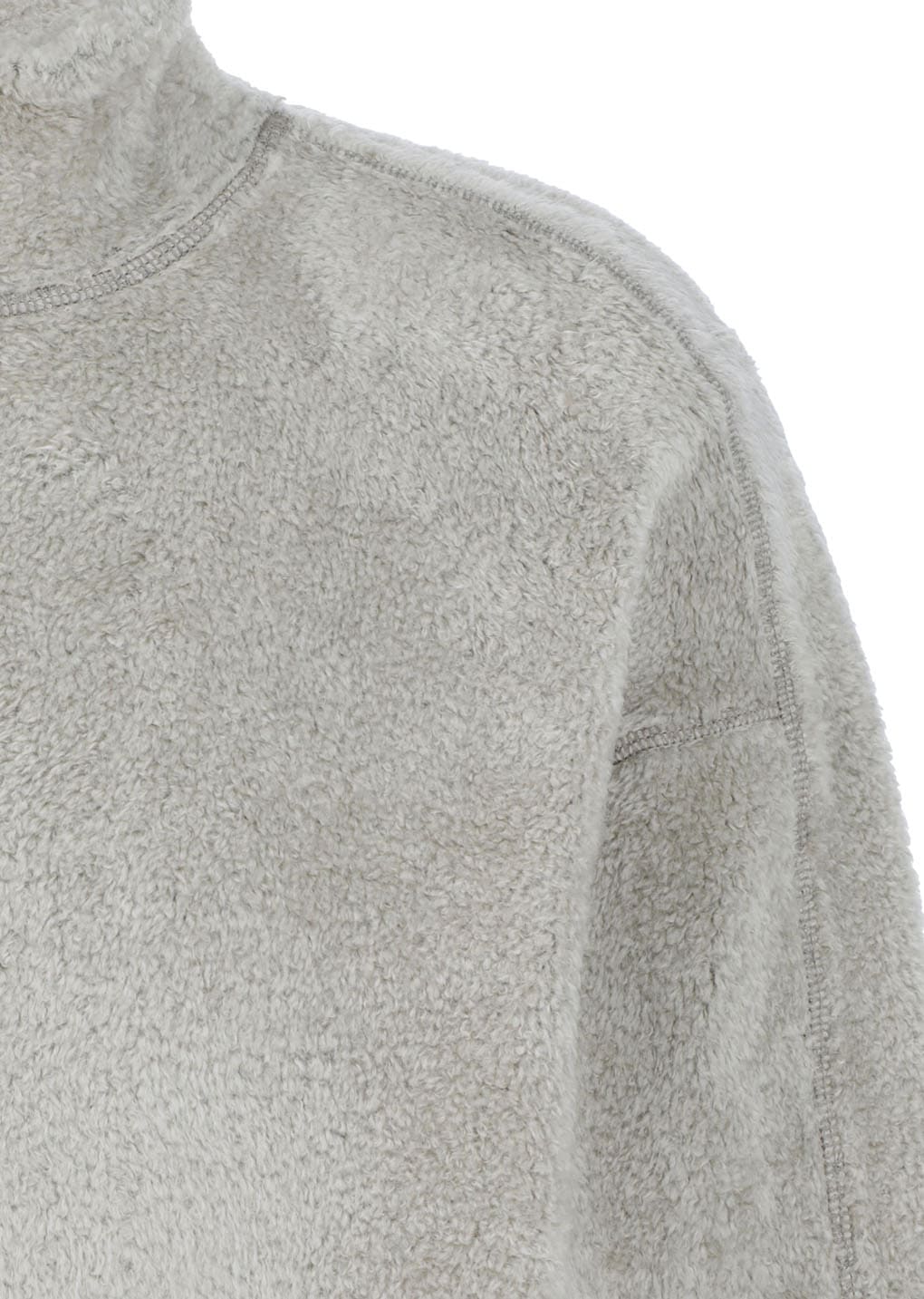fluffy oversized half neck pullover, grey