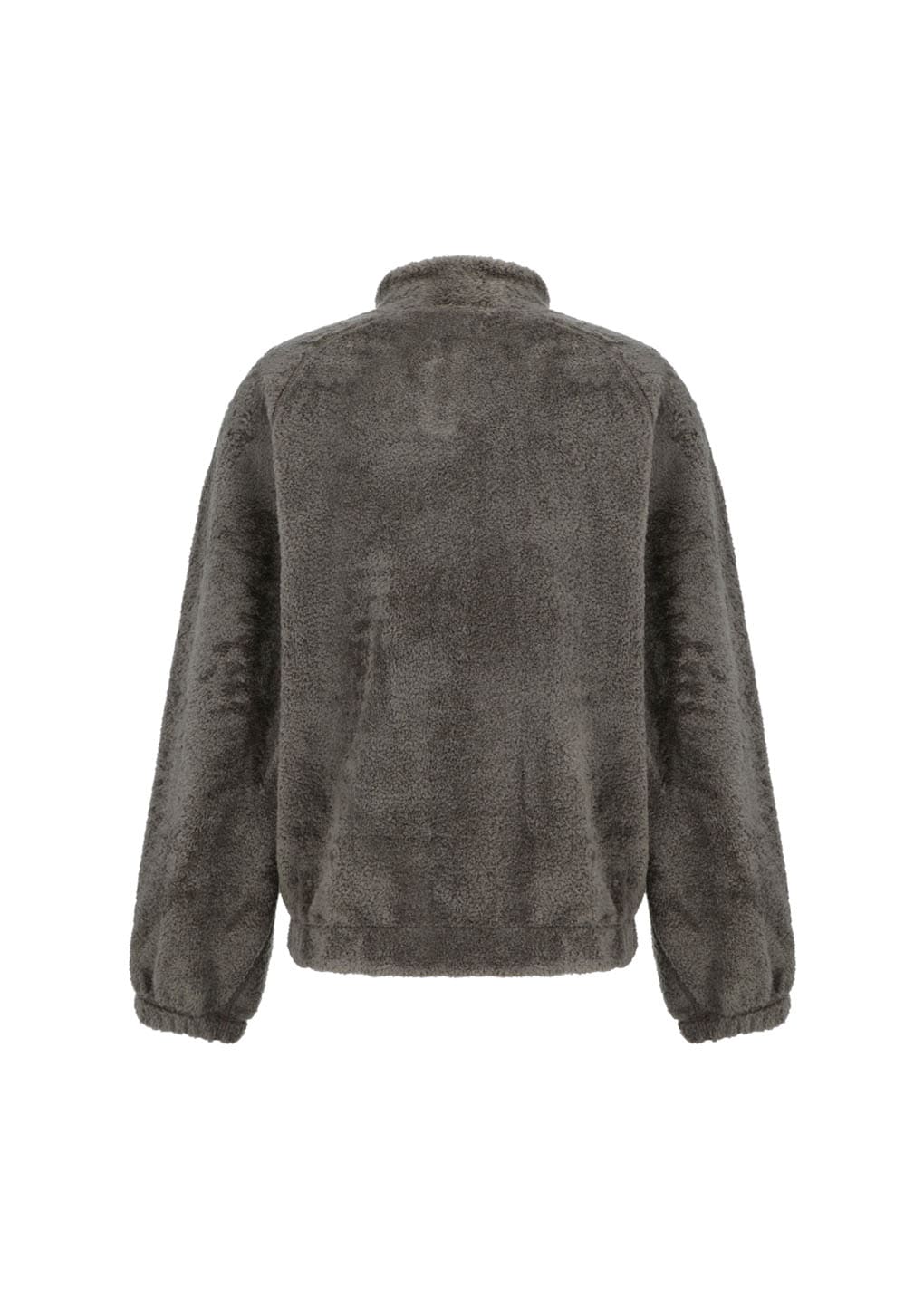 fluffy oversized half neck pullover, khaki