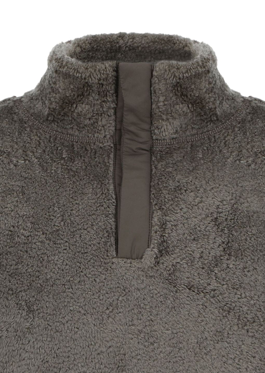 fluffy oversized half neck pullover, khaki