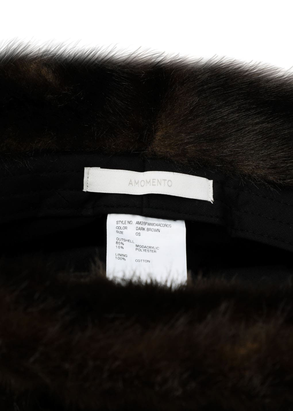 fur bucket hat, dark brown