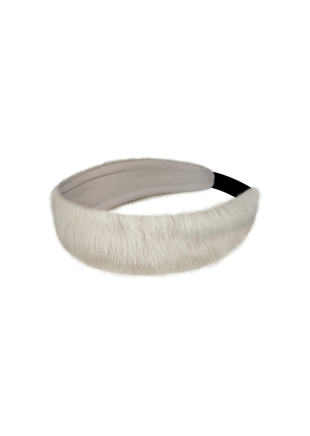 fur hairband, ivory