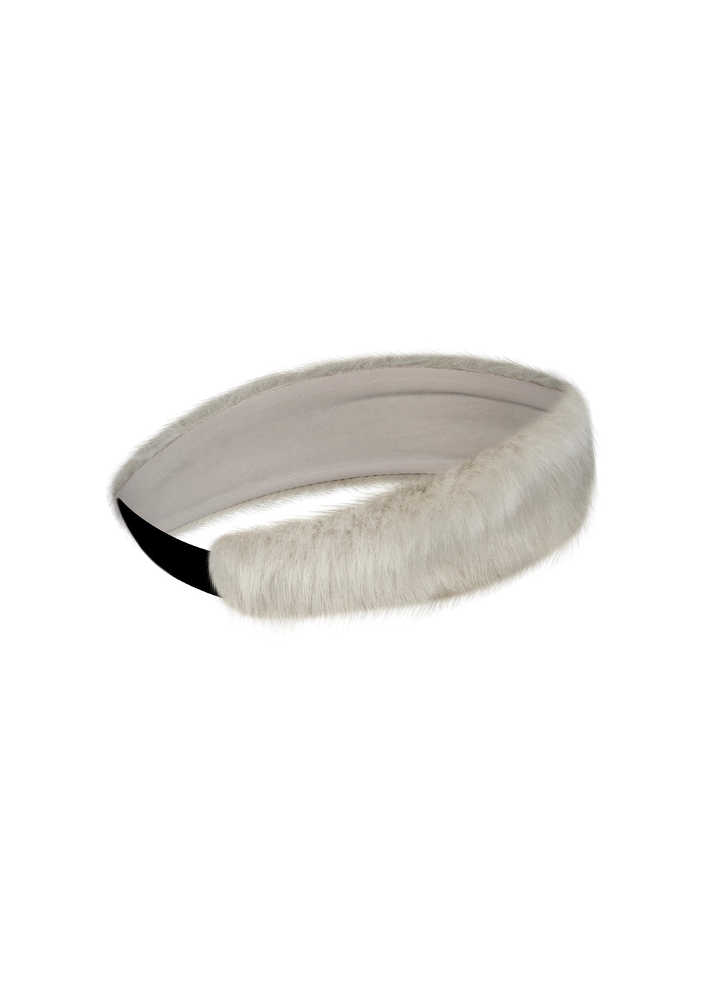 fur hairband, ivory