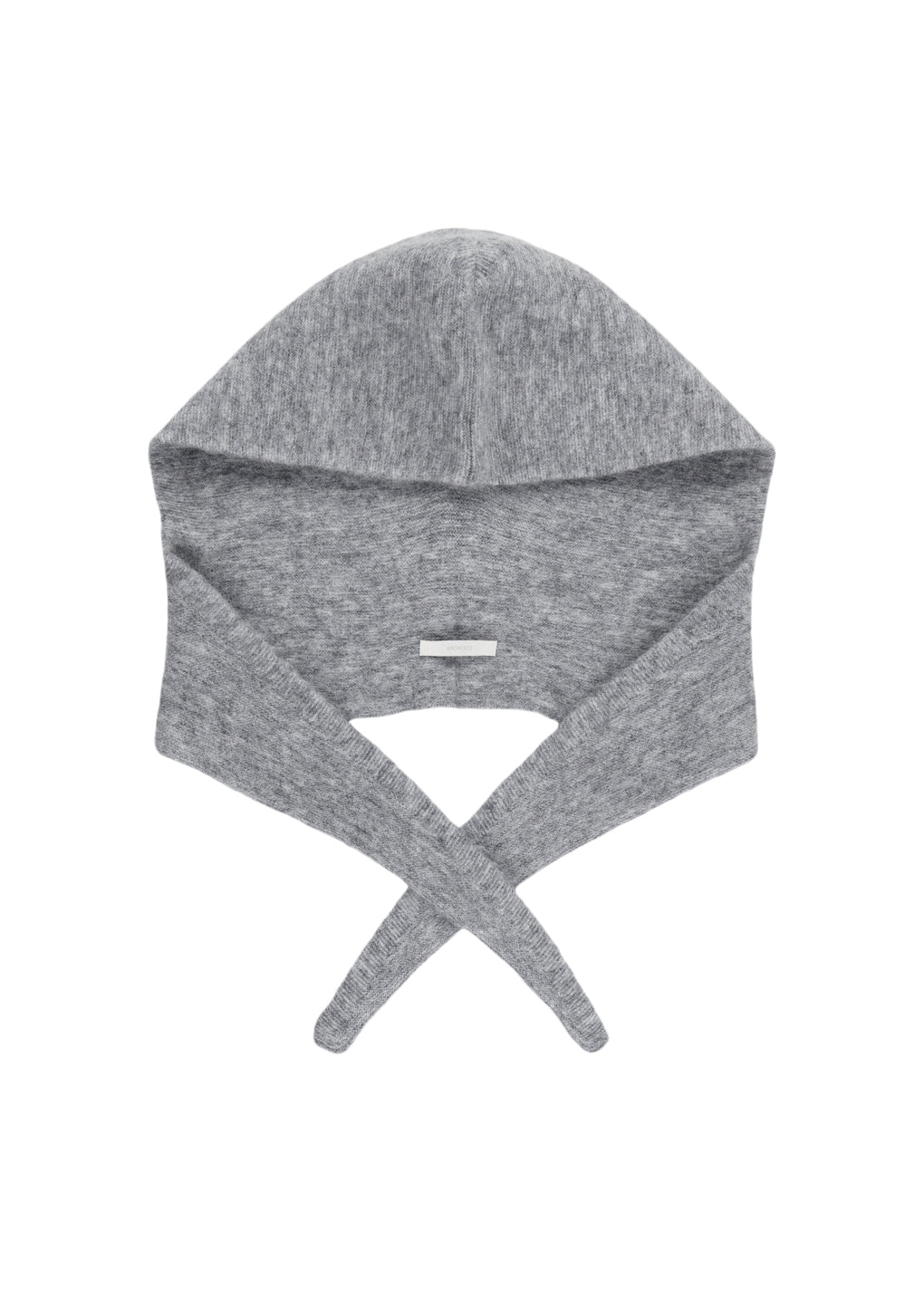 hairy balaclava scarf, melange grey