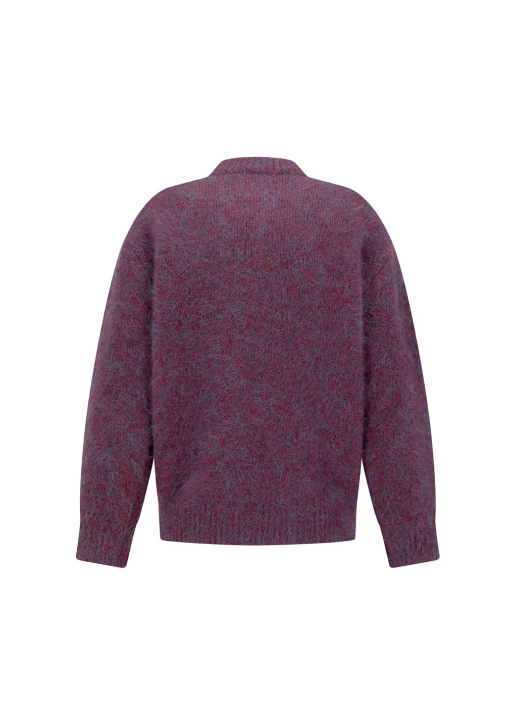 hairy rounded pullover, burgundy
