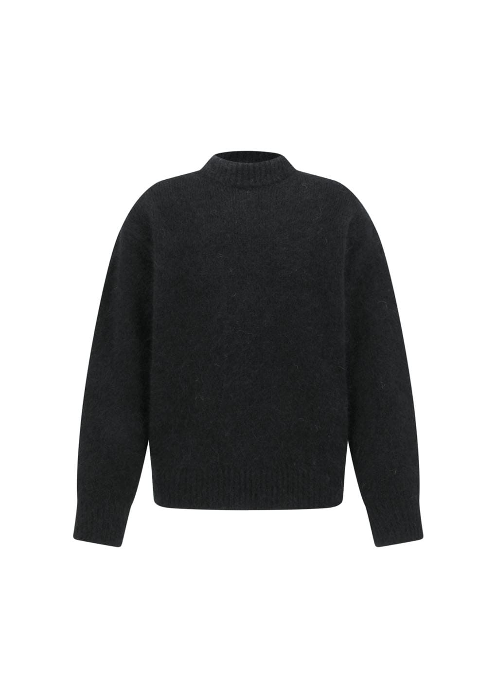 hairy rounded pullover, black