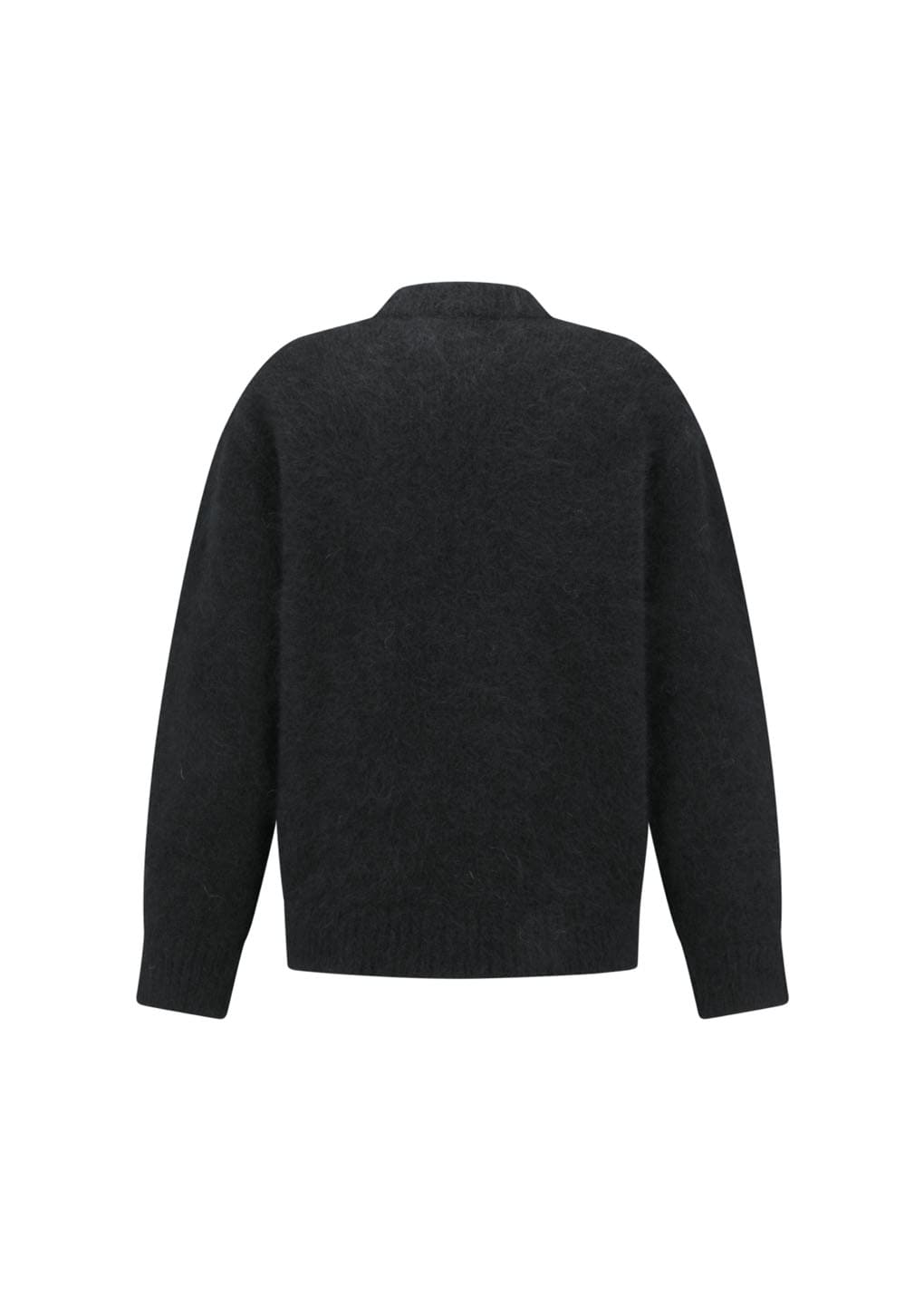 hairy rounded pullover, black