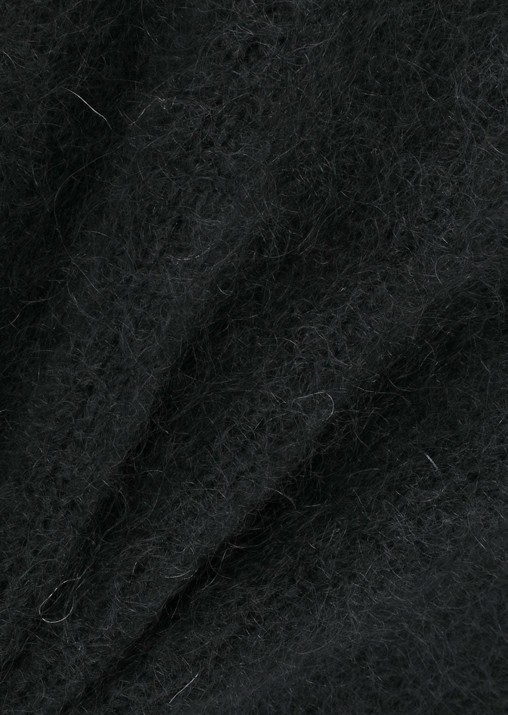 hairy rounded pullover, black